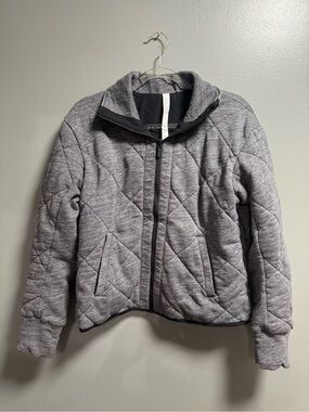 LULULEMON Athletica Forever Warm Dark Gray Quilted Zip Jacket Reversible